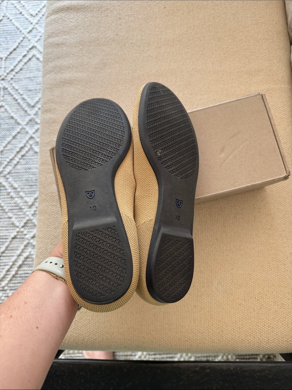 Rothy’s Beige & Black The Ballet Flat - Size 10 - Picture 6 of 6